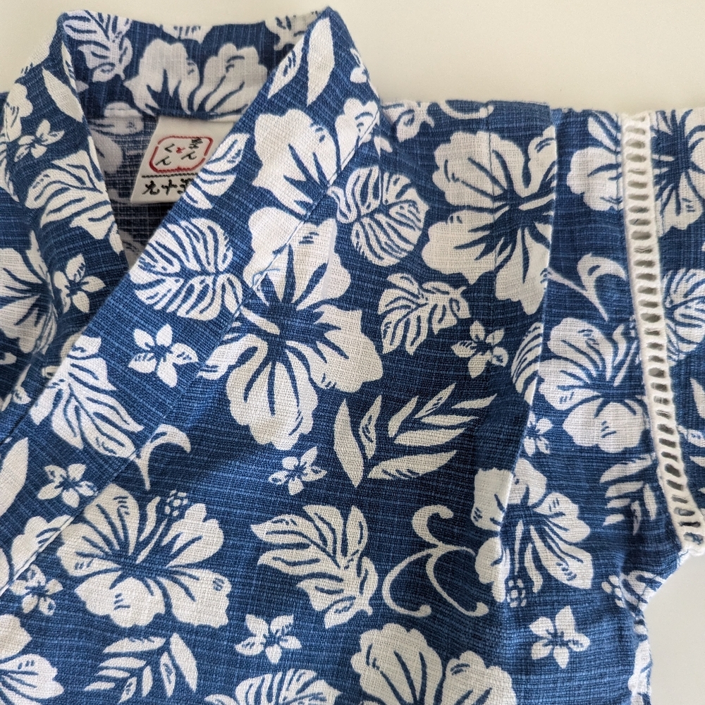 Baby Yukata Set Japanese Kimono 18-24 Months Ceremony Hibiscus Okinawa - Picture 11 of 14